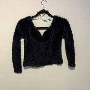 Large faux fur crop top